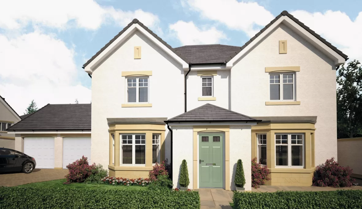 Georgian detached home featuring bay windows by Keswick Superglaze