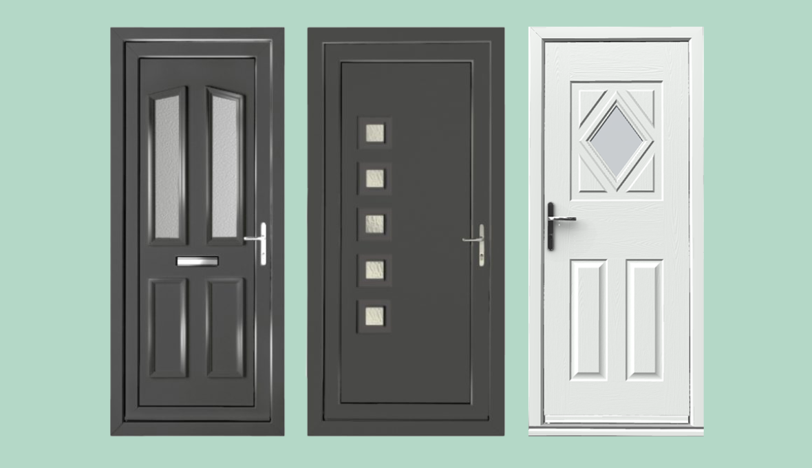 Two uPVC doors and one composite Rockdoor.