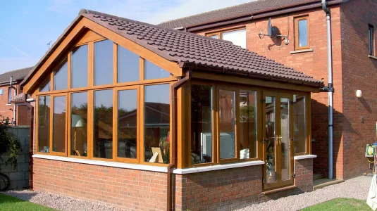 Solid roof home extension.