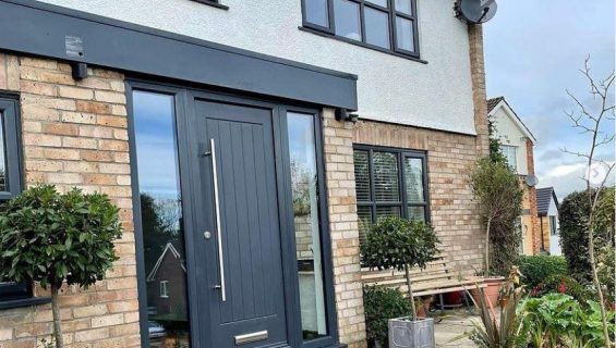 Rockdoor composite door in anthracite grey.